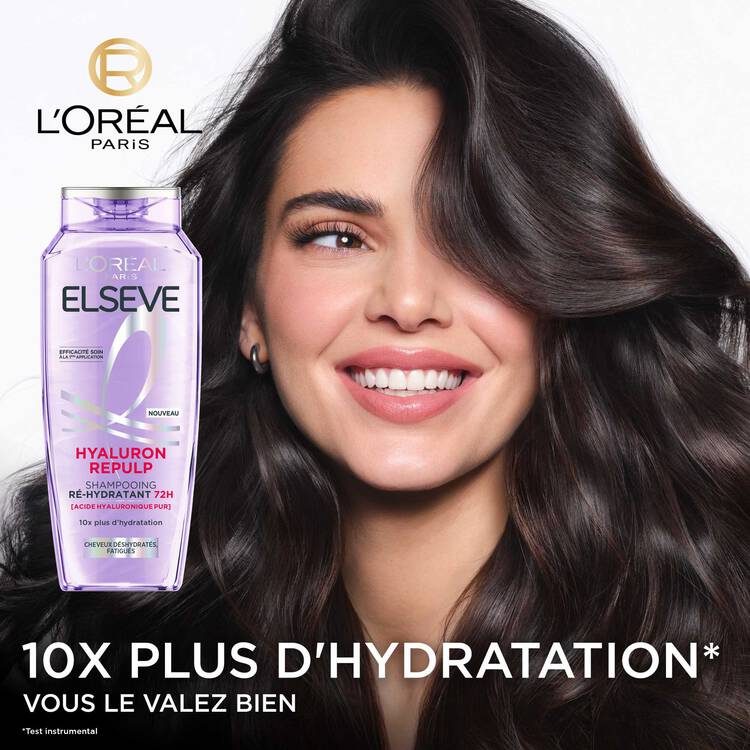 L’Oréal Paris Elseve Shampoing Ré-Hydratant 72H Enrichi En Acide Hyaluronique