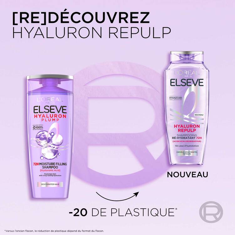 L’Oréal Paris Elseve Shampoing Ré-Hydratant 72H Enrichi En Acide Hyaluronique