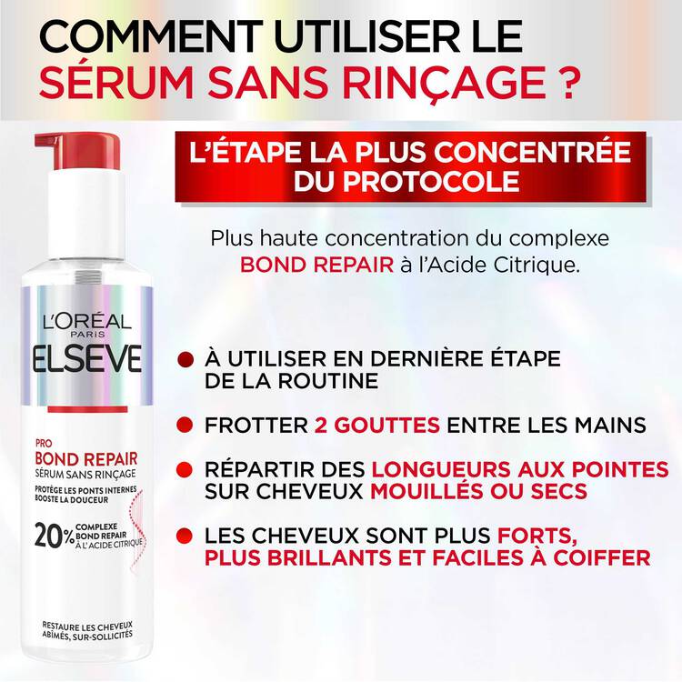 Elseve Pro Bond Repair Sérum Réparateur Sans Rinçage Pour Restaurer Les Cheveux Abîmés Sur-Sollicités