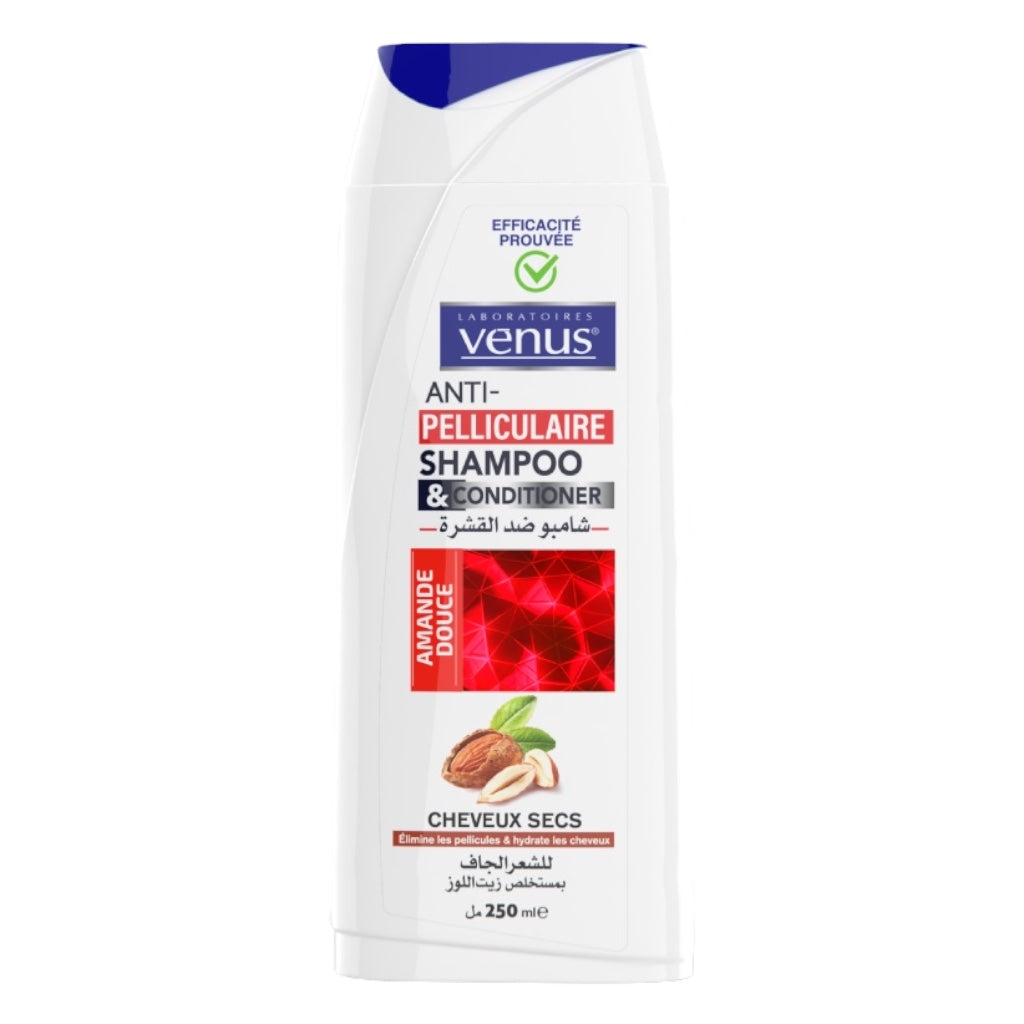 Venus Shampoing Et Aprés Shampoing Anti-Pelliculaire Amande Douce Cheveux Sec
