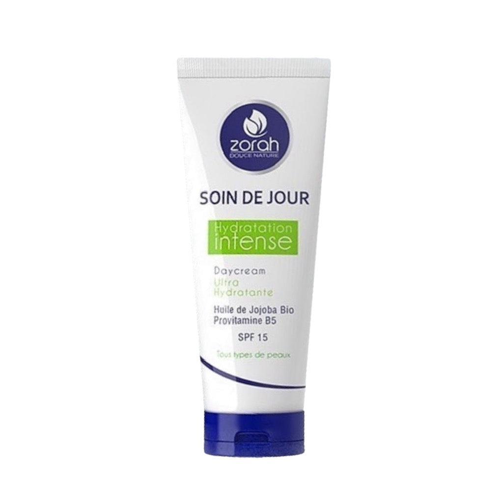 Zorah Crème De Jour Hydrataion Intese Ultra Hydratante Huile De Jojoba Bio Provitamine B5 Spf 15 Tous Types De Peaux