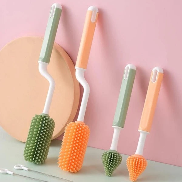 Ensemble De Brosses À Bouteille En Silicone Manche Long