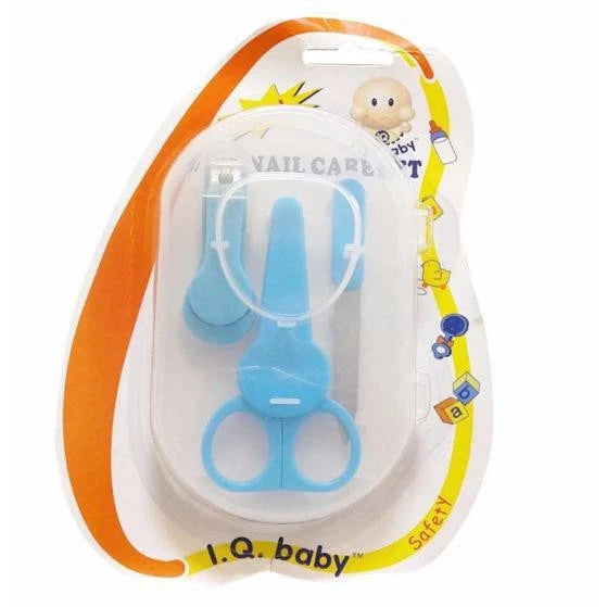 Set Manucure Bébé Kit 3-En-1 Avec Étui Bleu Coupe-Ongles Ciseaux