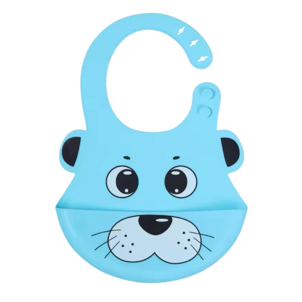 Bavoir En Silicone Souple Et Imperméable Pour Bébé Imprimé Dessin Animé Mignon Garçons Et Filles 1 Pièce