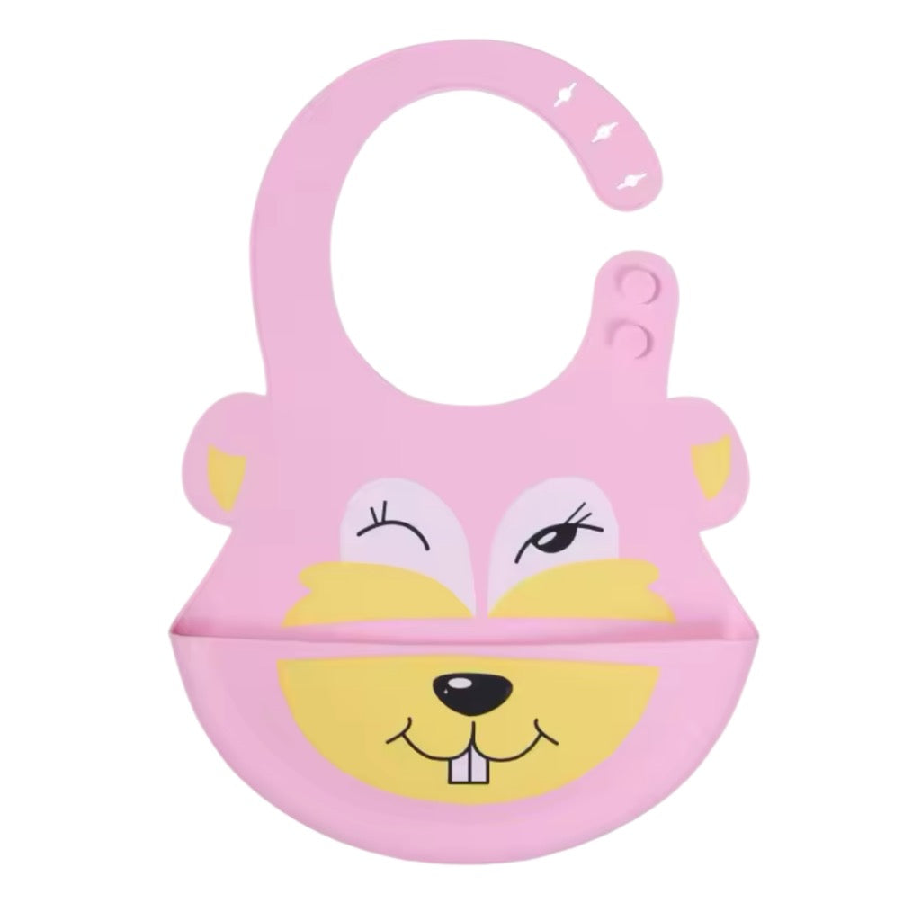 Bavoir En Silicone Souple Et Imperméable Pour Bébé Imprimé Dessin Animé Mignon Garçons Et Filles 1 Pièce