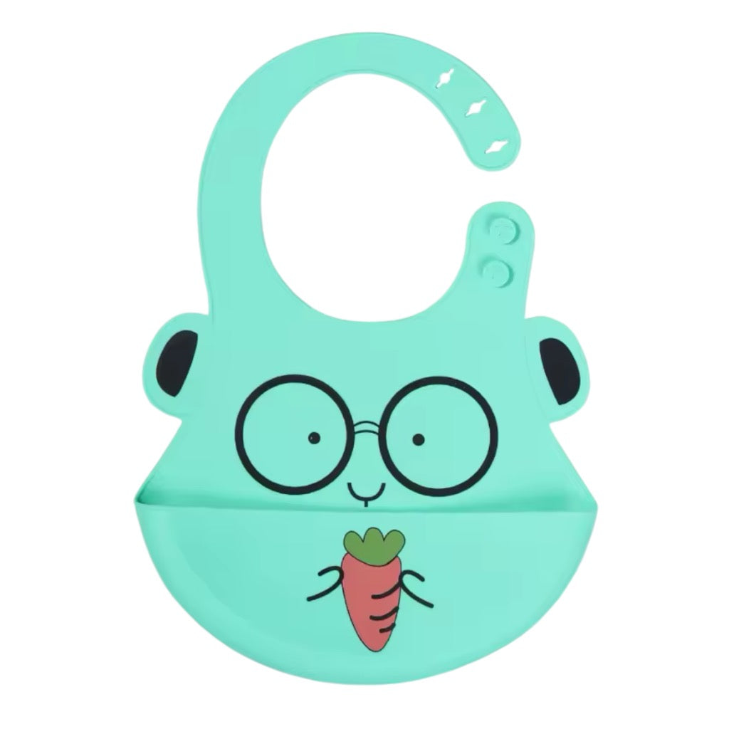 Bavoir En Silicone Souple Et Imperméable Pour Bébé Imprimé Dessin Animé Mignon Garçons Et Filles 1 Pièce
