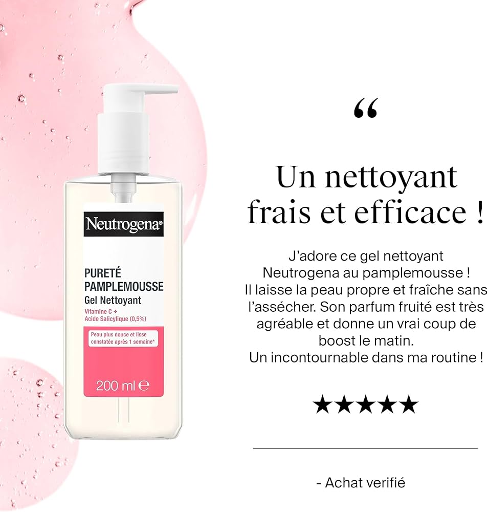 Neutrogena Gel Nettoyant Visage Au Pamplemousse Rose Flacon Pompe