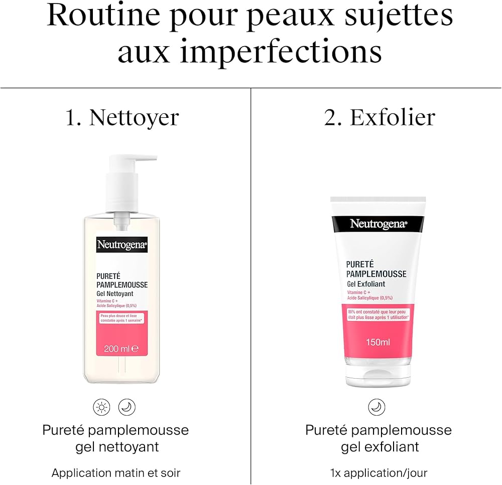 Neutrogena Gel Nettoyant Visage Au Pamplemousse Rose Flacon Pompe