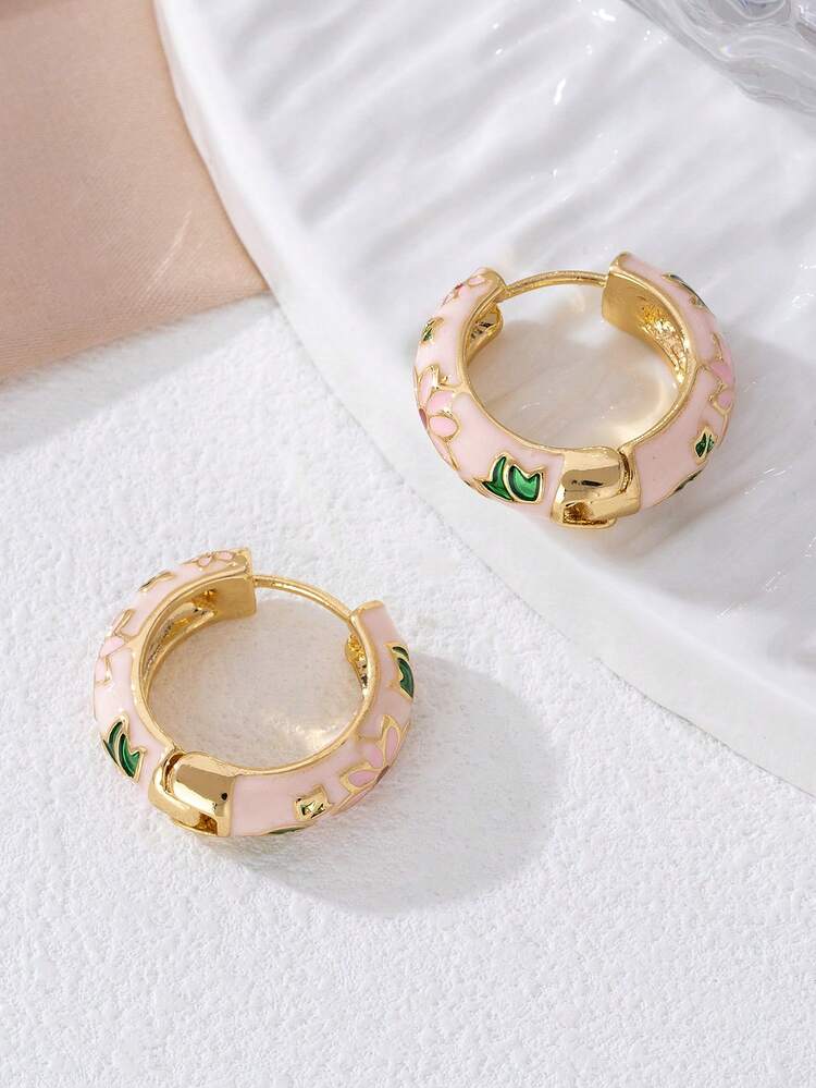 Boucles D’Oreilles Flora Rose Élégance