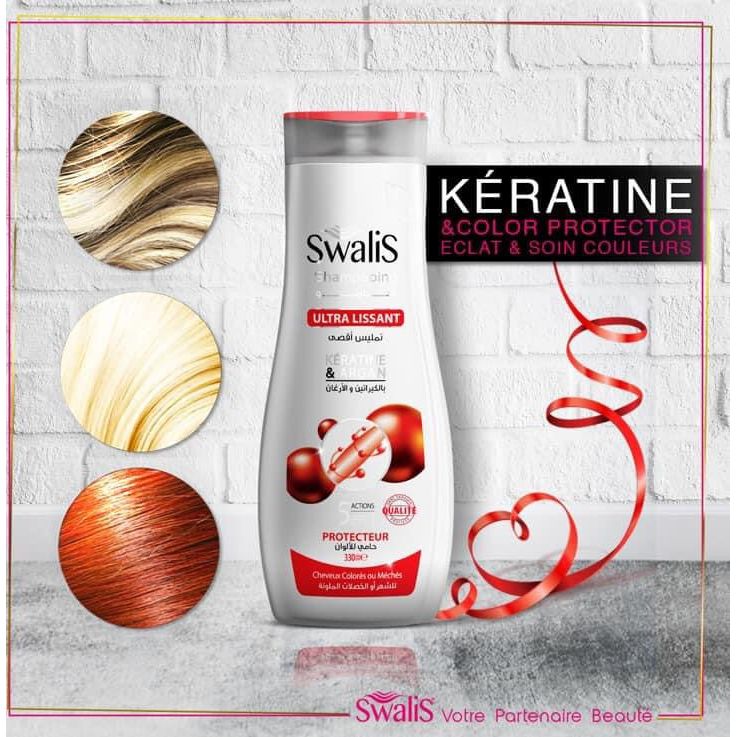 Swalis Ultra Lissant Shampoing Color Protect 5In1 Kératine & Argan