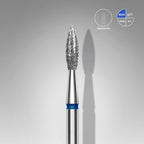 Staleks Foret À Ongles Diamant Pointu Bleu Flamme Tête Expert Diamètre 2,3 Mm / Partie Travaillante 8 Mm