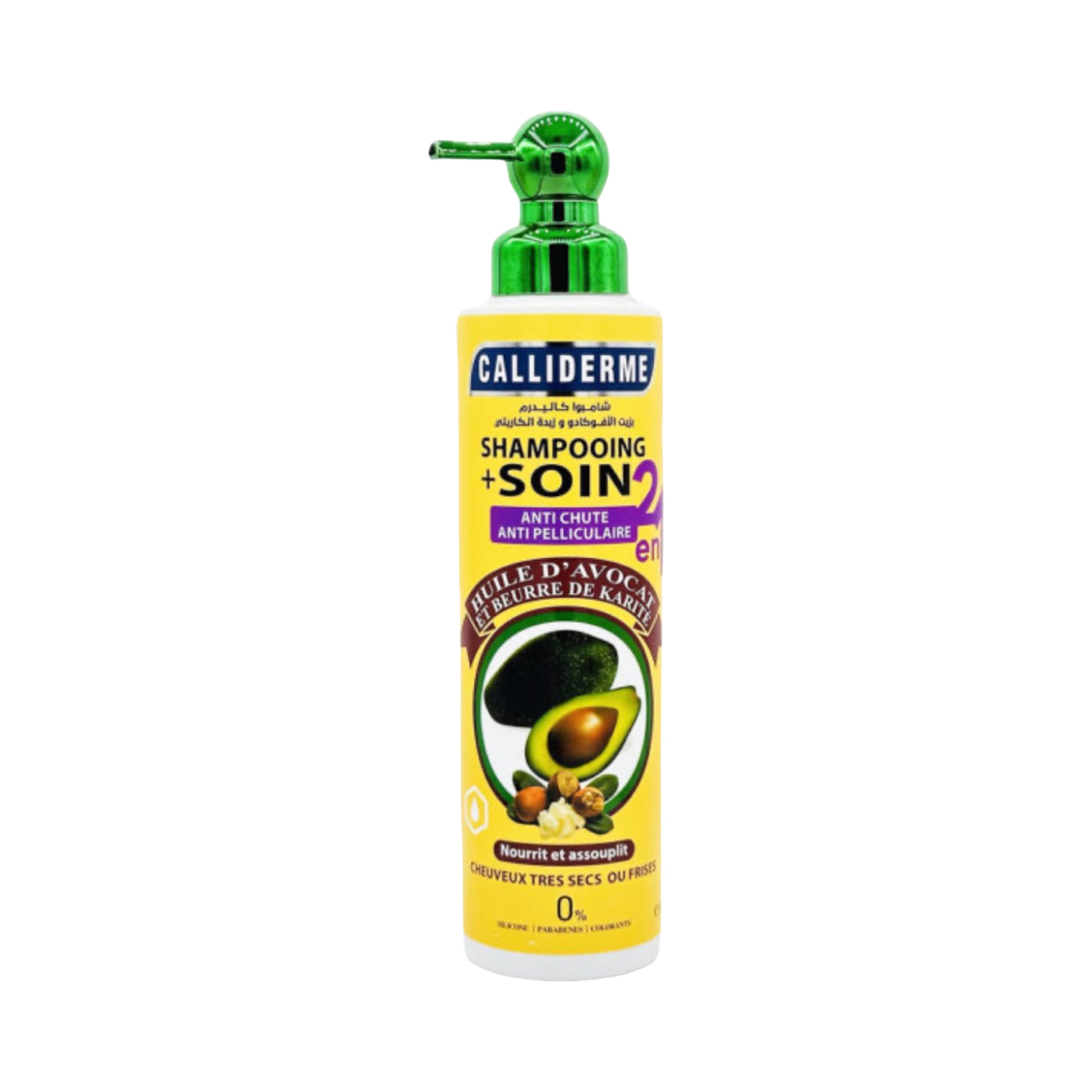 Calliderm Shampooing + Soin 2 En 1 Anti-Chute Et Anti-Pelliculaire - Huile D'Avocat Et Beurre De Karité