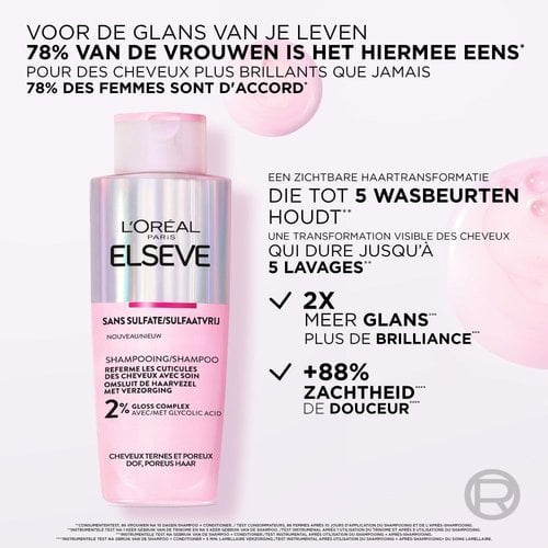 Elseve/Elvive Shampoing Sans Sulfates Glycolic Gloss