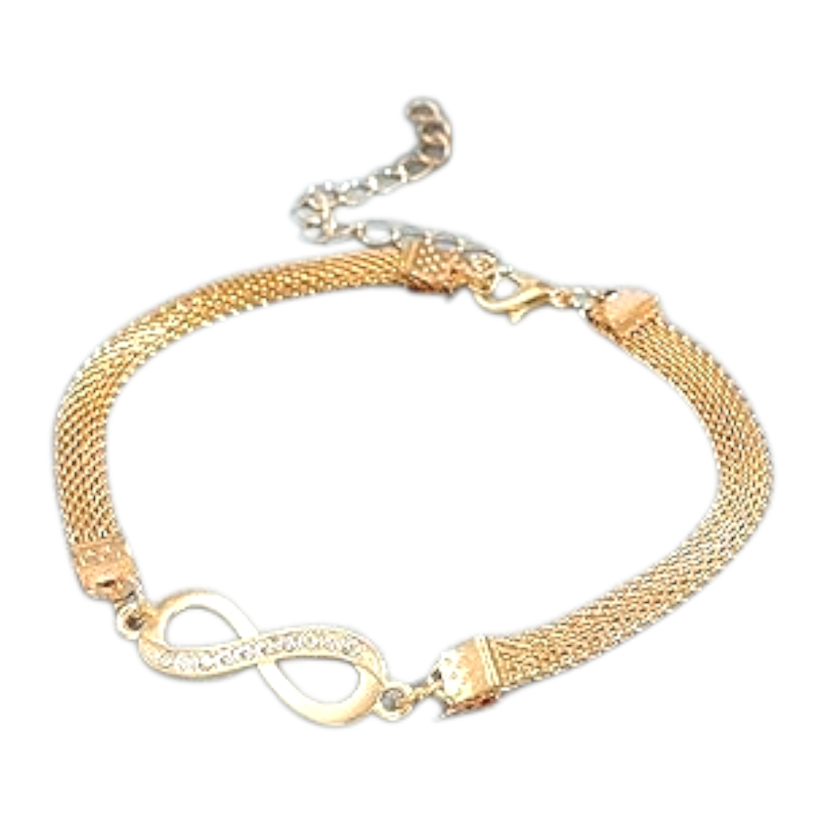 Braceletchaîne Entrelacés Martelés Acier Inoxydable Doré Femme