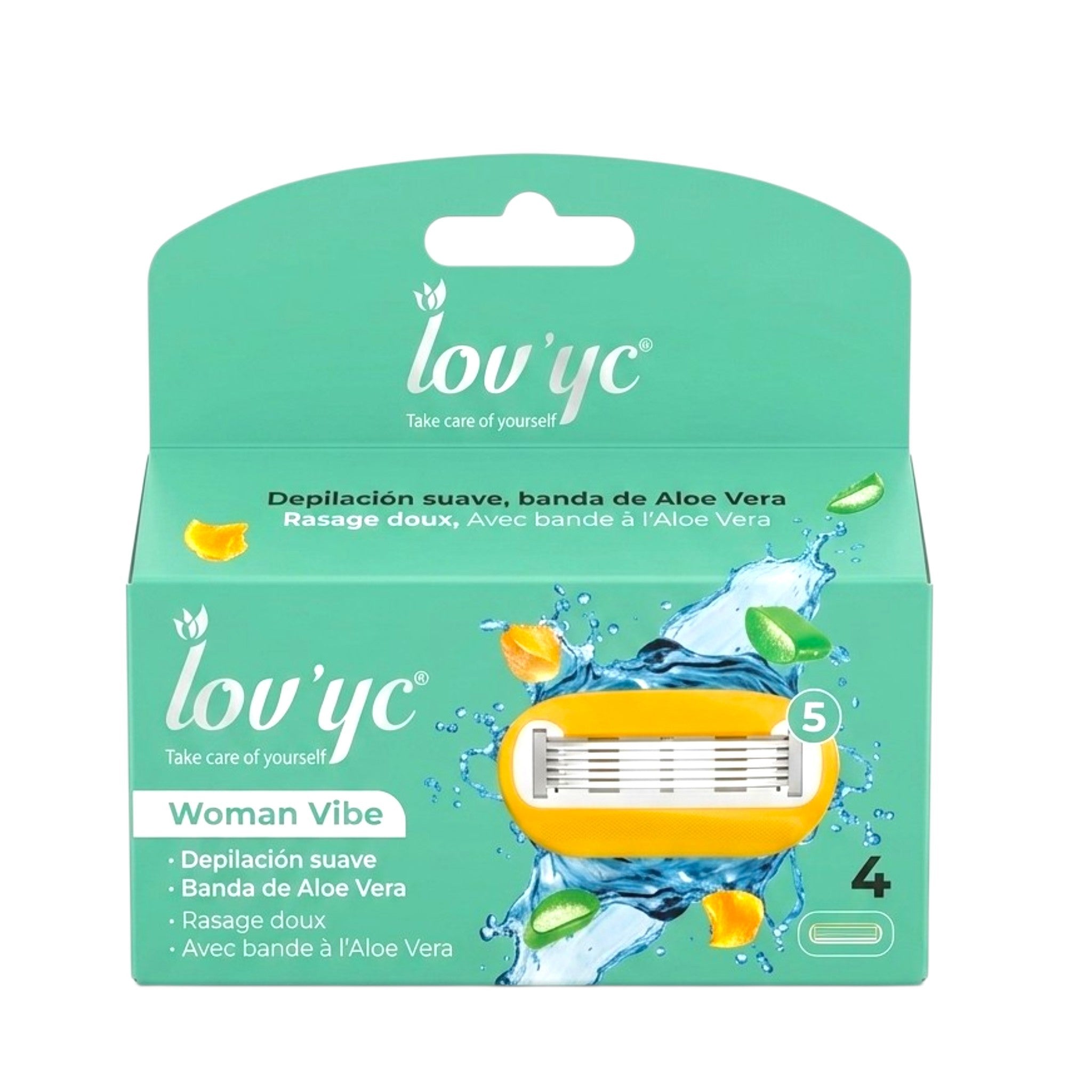 Lov’yc Rasoir Femme 5 Lames Woman Vibe – Aloe Vera 1 Pièce