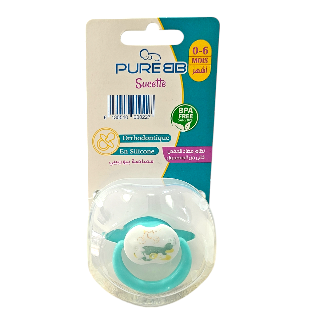 Pure Bb Sucette 0-6 Mois Orthodontique En Silicone Pour Bébé