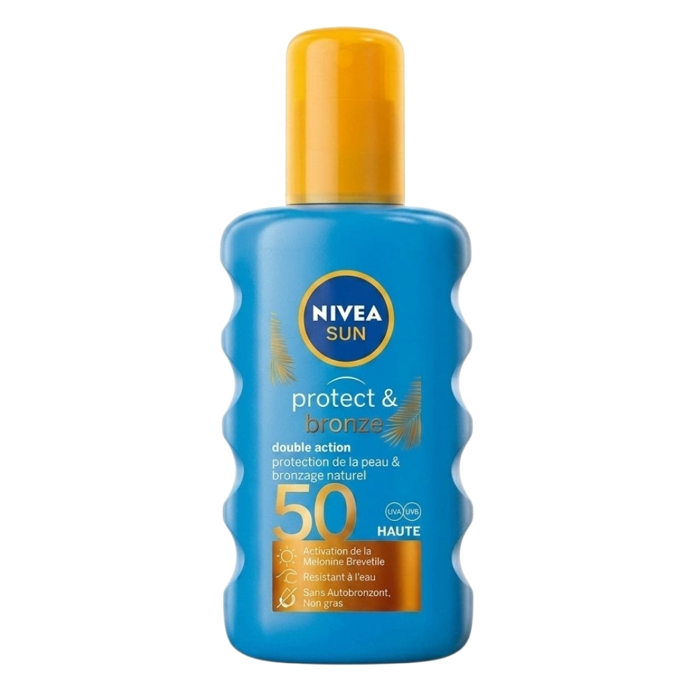 Nivea Sun Protect & Bronze Spf 50 – Lait Solaire Haute Protection Bronzage Naturel Résistant À L’Eau