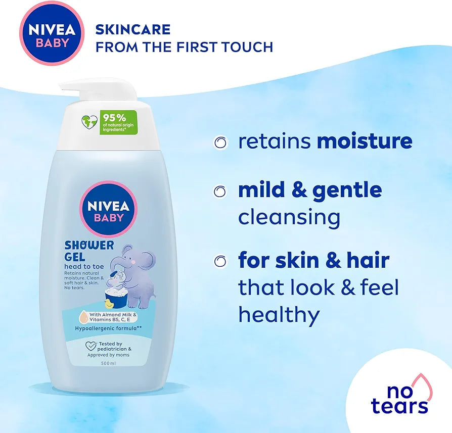 Nivea Baby Gel Douche Corps Et Cheveux Aux Vitamines À L'Huile D'Amande