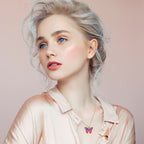 1 Pièces Collier Élégant Rétro Y2K Papillon - Pendentif Multicolore Pour Femmes Et Hommes Port Quotidien Cadeau De Saint-Valentin Idéal Pour Soirées