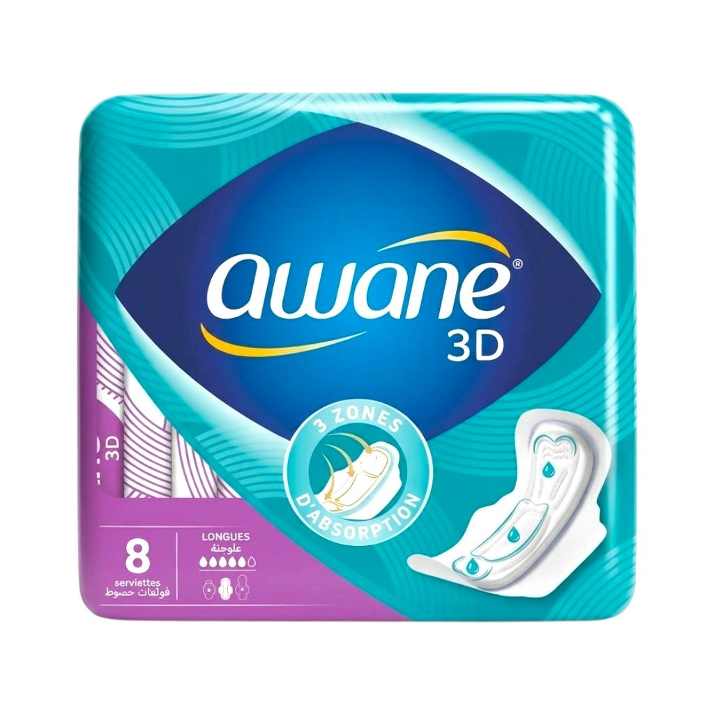 Awane Serviettes Confort 3D Longue X 08