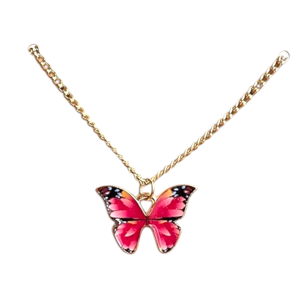1 Pièces Collier Élégant Rétro Y2K Papillon - Pendentif Multicolore Pour Femmes Et Hommes Port Quotidien Cadeau De Saint-Valentin Idéal Pour Soirées