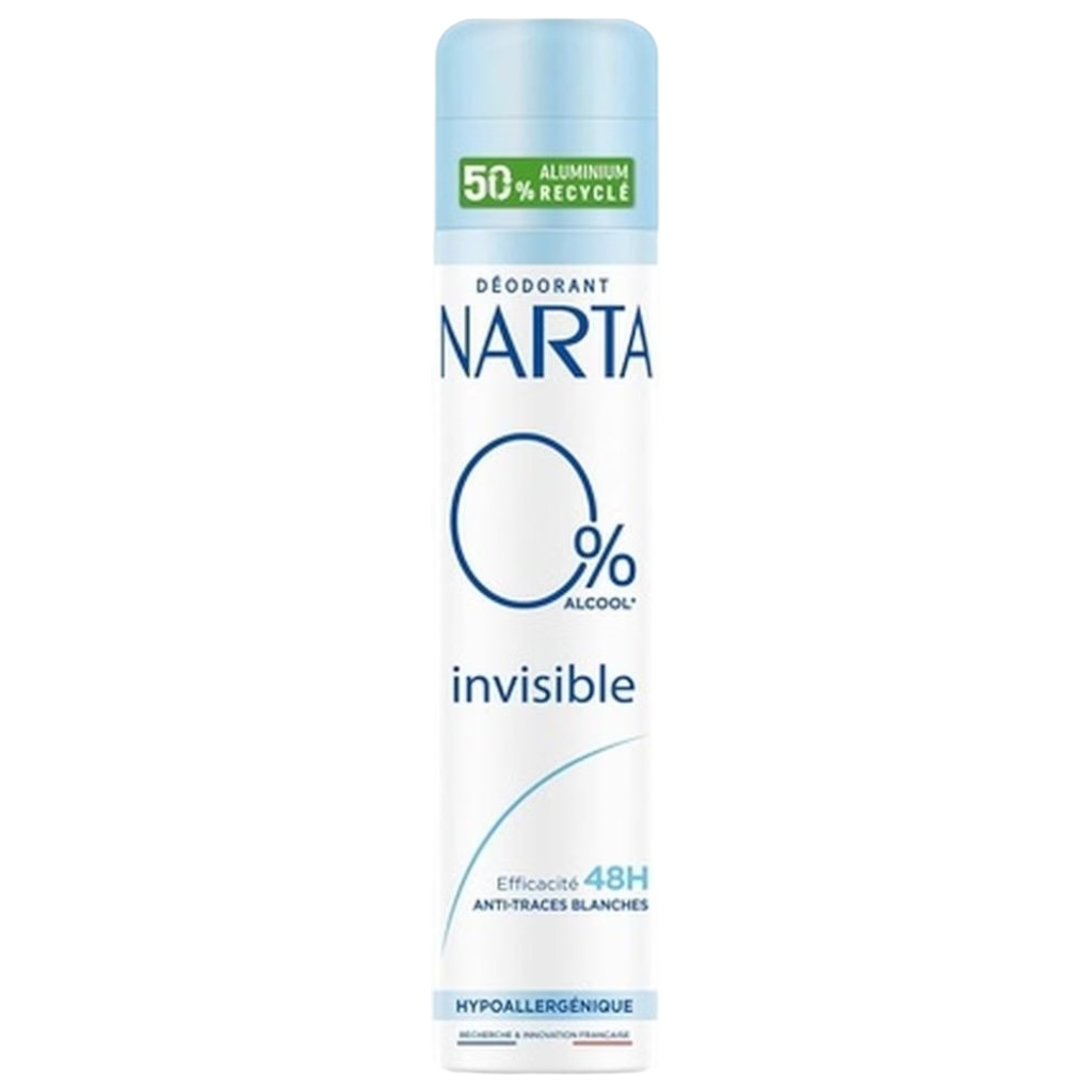 Narta Déodorant Invisible 0% Alcool Efficacité 48H