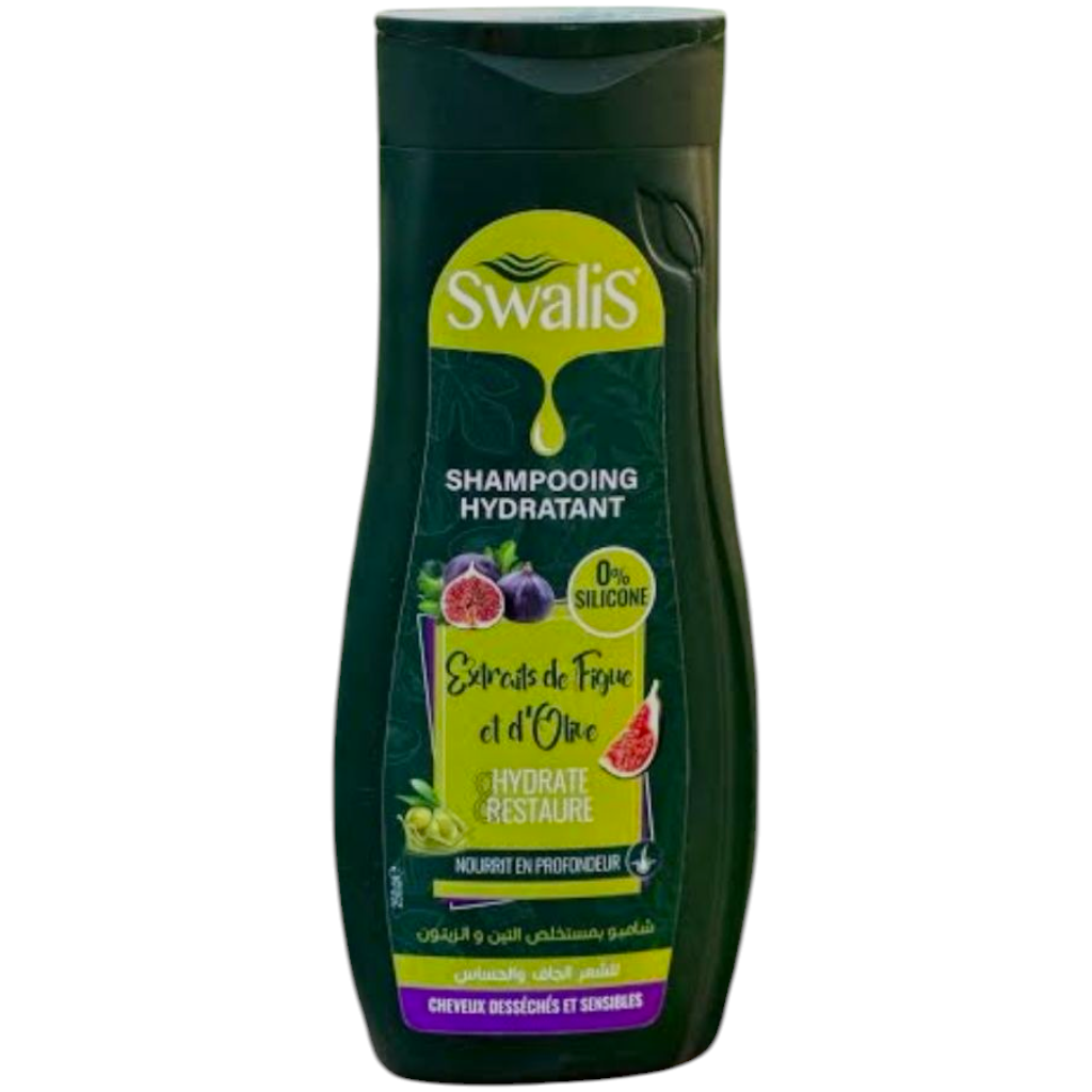 Swalis Shampoing Hydratant Extrails De Figue Et D'Olive Hydrate Restauré