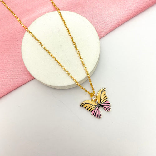 1 Pièces Collier Élégant Rétro Y2K Papillon - Pendentif Multicolore Pour Femmes Et Hommes Port Quotidien Cadeau De Saint-Valentin Idéal Pour Soirées