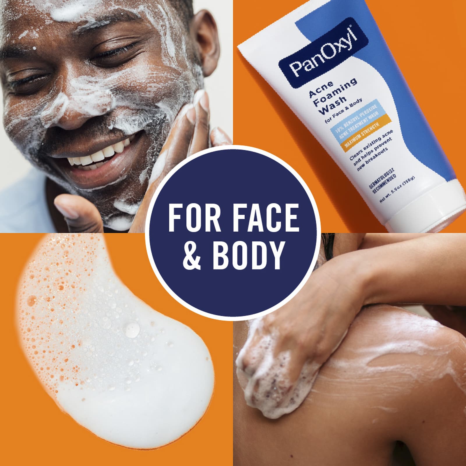Panoxyl Nettoyant Moussant Contre L'Acné Pour Le Visage Et Le Corps Efficacité Maximale