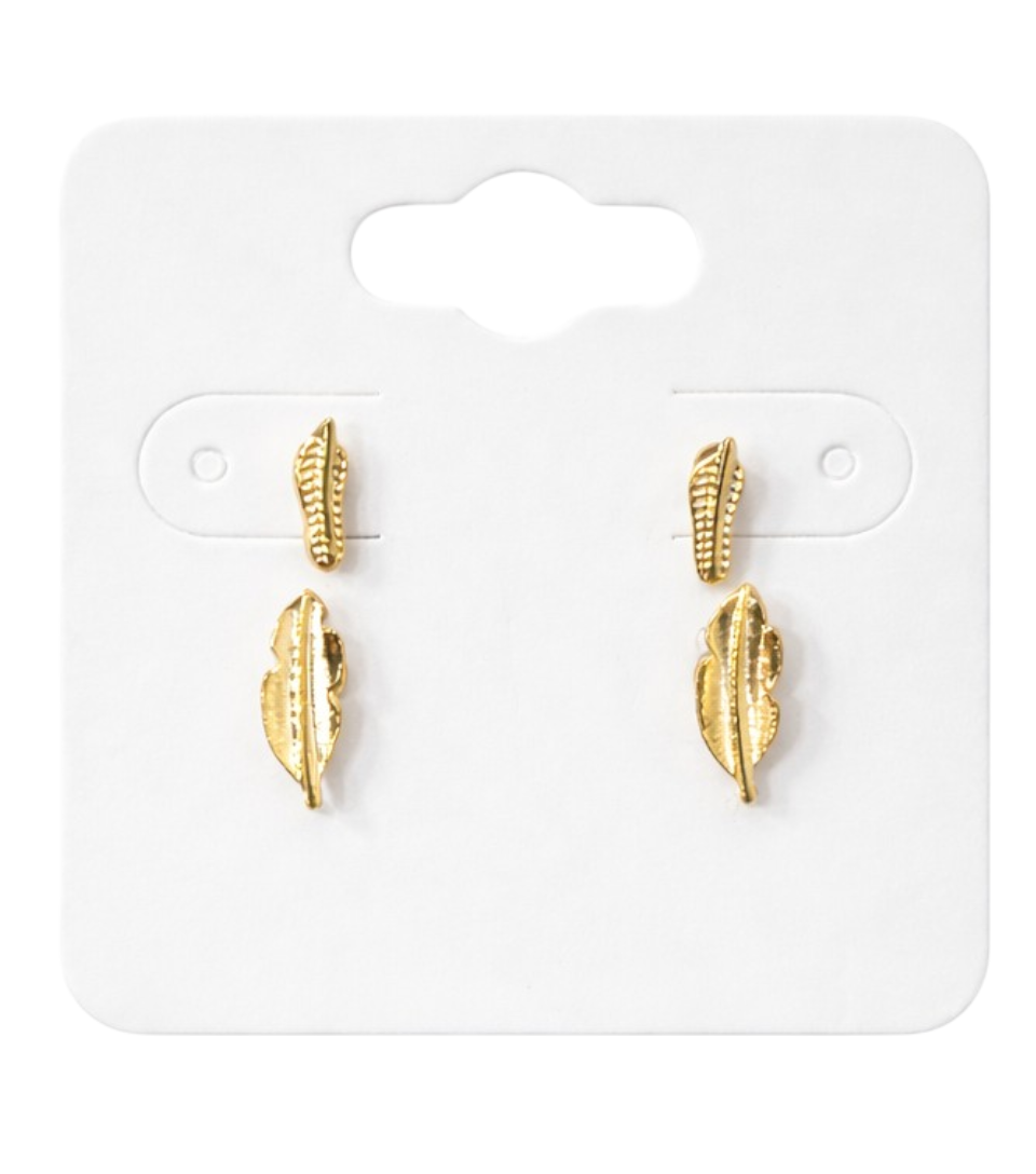 Duo Boucles Feuille & Coquillage Doré