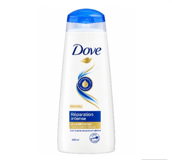Dove Réparation Intense  Shampooing Réparateur Aux Protéines Pour Cheveux Abîmés Et Fragilisés