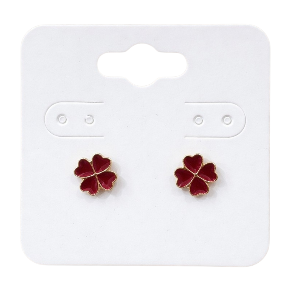 Boucles D'Oreilles "Chance" Émaillées Rouge
