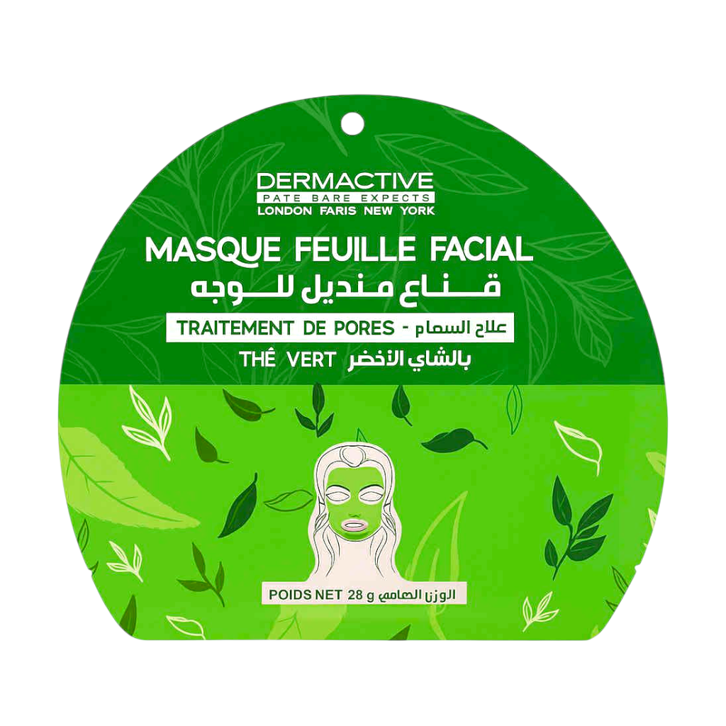 Dermactive Face Care Experts London Paris New York Masque Feuille Facial Traitement De Pores Thé Vert