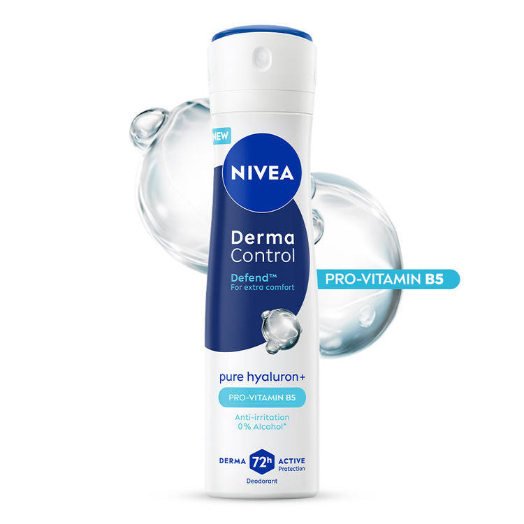 Nivea مزيل العرق Derma Control Pure Hyaluron Pro-Vitam8N B5 0% كحول بخاخ