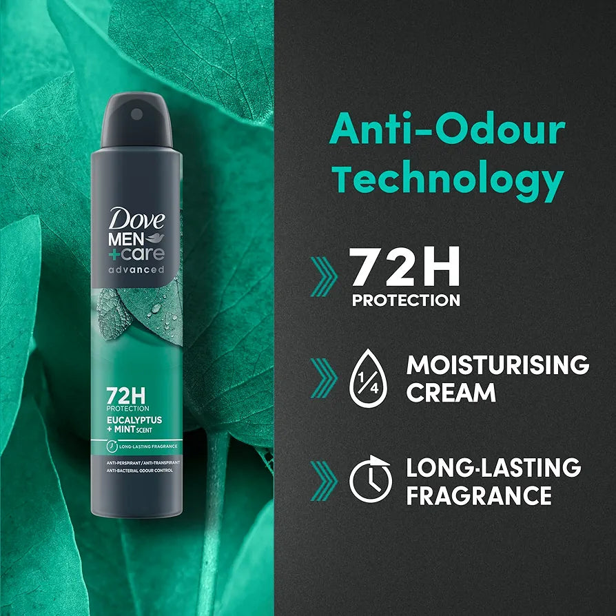 Dove Déodorant Men Care Advanced 72H Protection Eucalyptus Spray