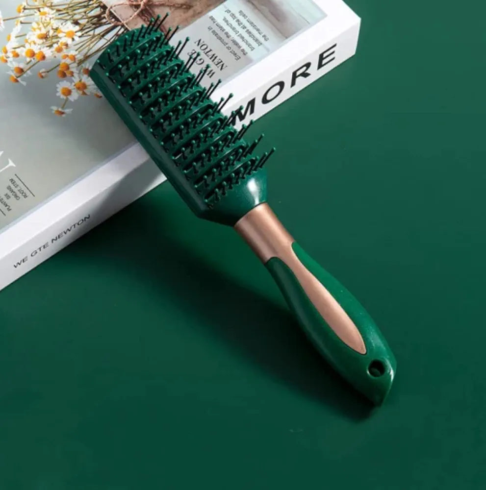 Brosse À Cheveux À Neuf Rangées Peigne À Nervures De Massage Design Creux Polyvalent Pour Peigne À Nervures De Salon De Coiffure