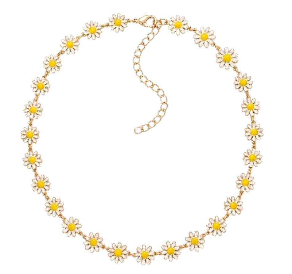Collier Marguerites Dorées – Style Bohème Chic