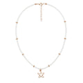 Collier Femme Perles Blanches Avec Pendentif Étoile De Mer Doré