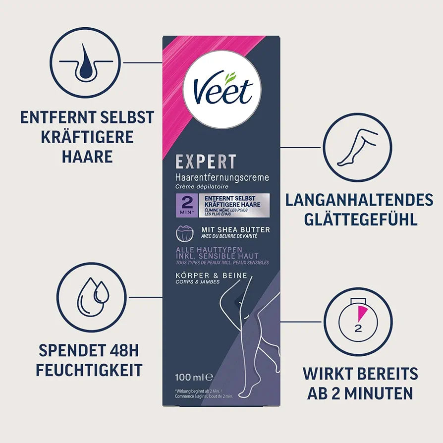 Veet Expert Crème Dépilatoire Corps Et Jambes Crème Dépilatoire Pour Tous Types