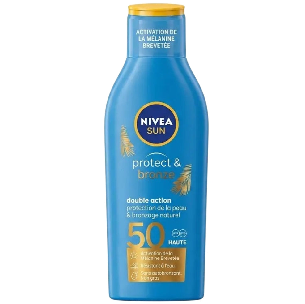 Nivea Sun Protect & Bronze Spf 50 – Lait Solaire Haute Protection Active Le Bronzage Naturel Résistant À L'Eau