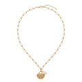 Collier Doré À Maillons Ovales Avec Coquillage Et Perle