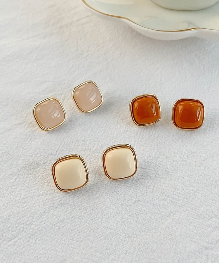 Boucles D’Oreilles “Nude Éclat” – Fini Naturel Brillant