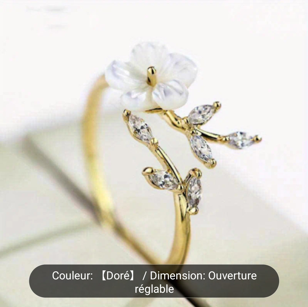 Bague Créative En Forme De Feuille De Fleur