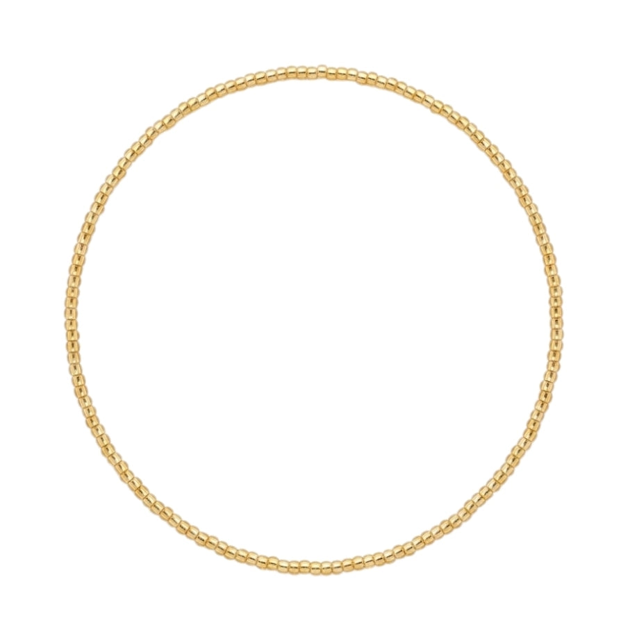 Collier Ras-De-Cou Fin Doré En Perles Métalliques