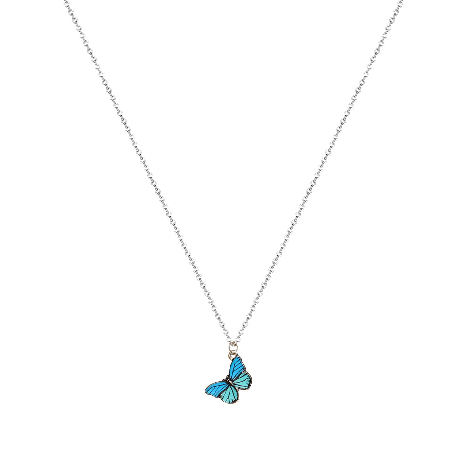 1 Pièces Collier Élégant Rétro Y2K Papillon - Pendentif Multicolore Pour Femmes Et Hommes Port Quotidien Cadeau De Saint-Valentin Idéal Pour Soirées