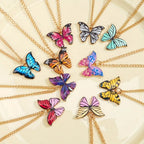 1 Pièces Collier Élégant Rétro Y2K Papillon - Pendentif Multicolore Pour Femmes Et Hommes Port Quotidien Cadeau De Saint-Valentin Idéal Pour Soirées
