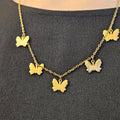 Vembley Pretty Gold Plated Butterfly And Star Pendant Necklace For Women And Girls
