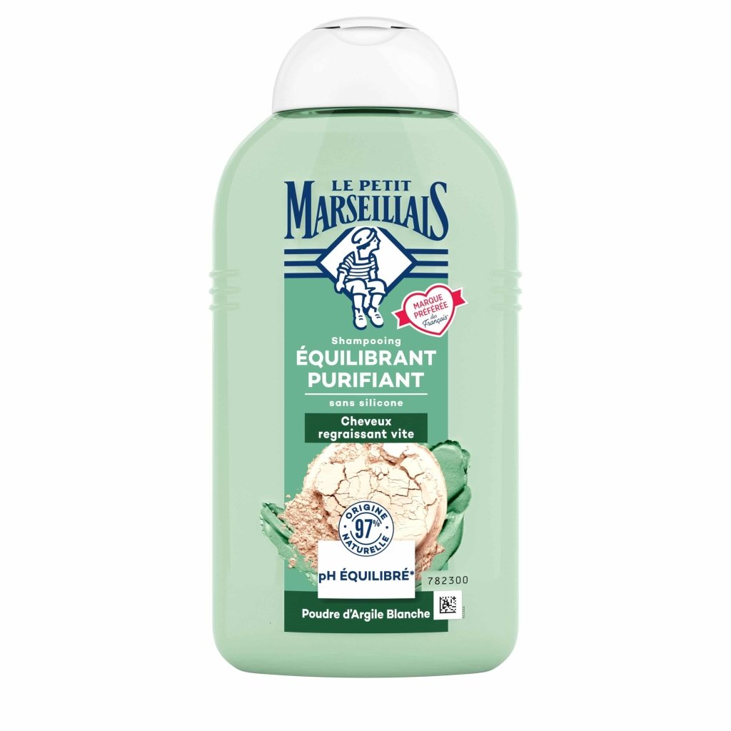 Le Petit Marseillais Shampooing Équilibrant Purifiant Sans Silicone Poudre D’Argile Blanche