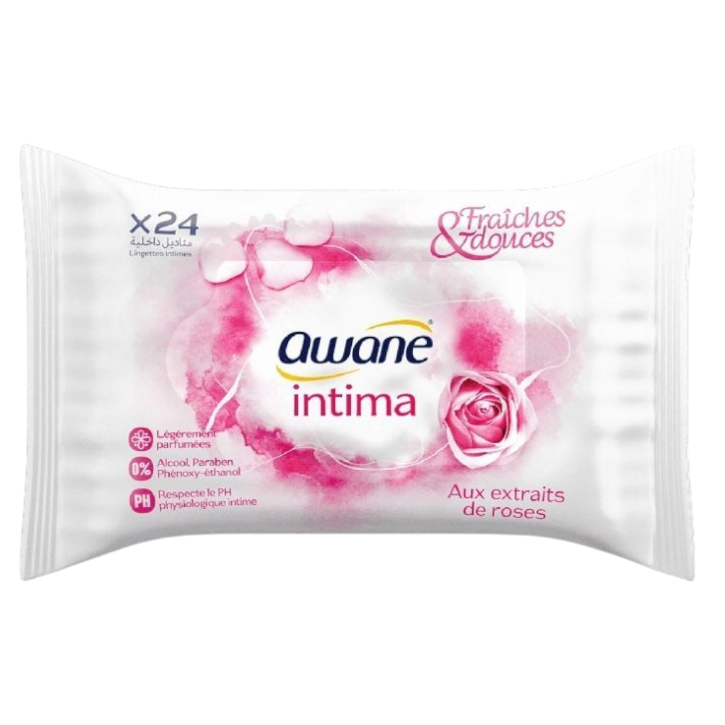 Awane Lingettes Intima Rose X24 Lingettes Intimes