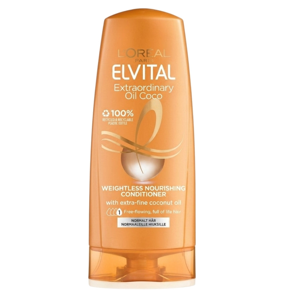 L'Oréal Paris Elvital Extraordinary Oil Coco بلسم زيت جوز الهند المغذي – للشعر العادي